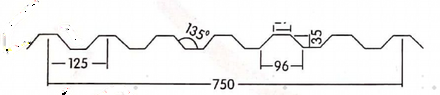 125–750 FRP profile drawing