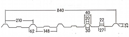 840 FRP profile drawing